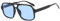 JCTAIFOO Retro Sonnenbrille für Herren Damen Klassische 70er Vintage Rechteckige Oversized Quadratisch Sonnenbrille (Schwarz/Blau)