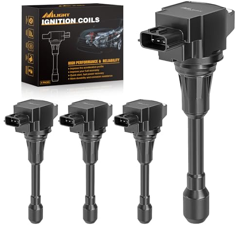 Nilight Ignition Coil Pack Set of 4 Automotive Replacement Ignition Coils Fit for Nissan 2004-2018 07 09 Sentra Altima Rogue Select Urvan Pathfinder NV200 NV350 Cube Versa 2014 2015 Infiniti #OE UF549