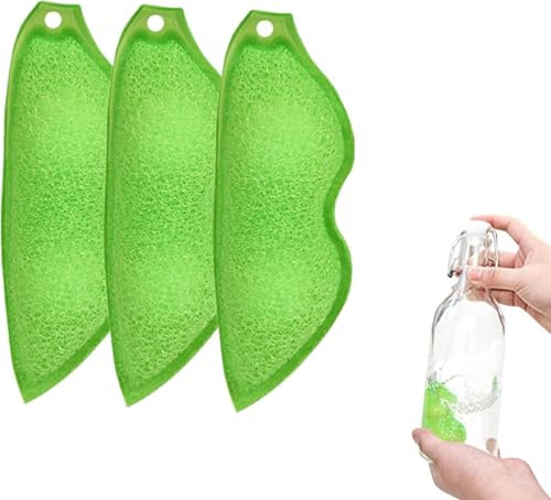 3Pcs Beans Shaped Bottle Cleaning Sponge, Bottle Cleaning Sponge, Heat Resistance Bottle Sponge Bean, Reusable Bottle Cleaning Sponges, Bottle Cleaning Beans Sponge Internal Cleaning, Cleaning Tools