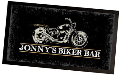 BB02 Barmatte für Biker, personalisierbar, für jeden Namen, Biker-Barläufer, Bier-Bar-Matte