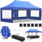 Tonnelle de Jardin Exterieur 3x6, Tonnelle Pliante 3x6 Imperméable avec 4 Parois Latérales,6 Sacs de Sable, Tente Hauteur Réglable,Protection UV 50+,12 Clous de Sol,Fête/Festival/Camping, Bleu