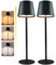 Aiandcc Rechargeable Lamps Full Metal Set of 2, Rechargeable Table Lamps UK with 3 Color Modes, 5200mAh Battery Operated Lamp, Touch Control Wireless Lamp Indoor and Outdoor IP54 Waterproof (Black)