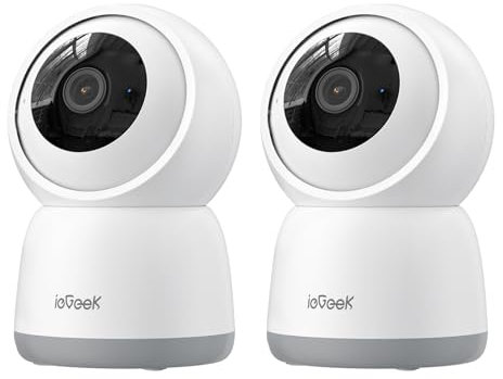 ieGeek 5MP Überwachungskamera Innen,Katzen Hunde Kamera,2.4G/5GHz WLAN Kamera,Babyphone mit Kamera,15M Nachtsicht,Bewegungserkennung,Auto Tracking,One Touch Patrol,2-Wege-Audio,Alexa (Weiße2)