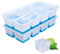 Ice Cube Tray, 2 Pack Large Ice Cube Moulds, Easy Release BPA-Free Ice Trays for Freezer, Silicone Ice Cube Tray with Lid for Whiskey, Cocktails, Drinks(Blue)