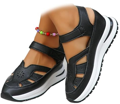 MASHANGGOU Sandali da donna Hollow Out Breathable Platform Wedge Sandals Sneakers, Sandali da donna Closed Toe Sandals, Summer Gladiator Roman Sandal
