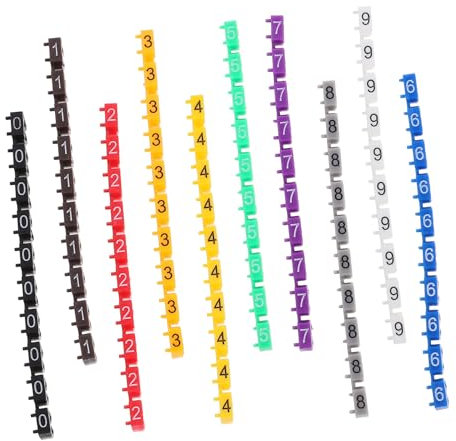 LABRIMP 100Stücke Kabelmarkierung Clip Nummern Röhren für Kabelkennzeichnung für Verschiedene Kabeldurchmesser Langlebig Wiederverwendbar