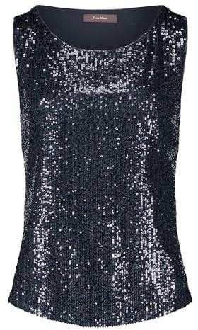 Vera Mont Damen Pailletten-Top ohne Arm 48, Night Sky