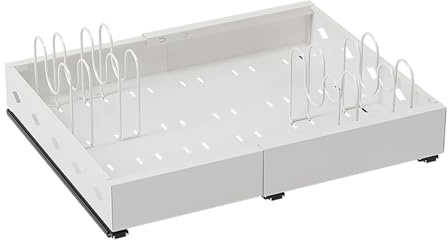 VOLTICO Expandable Pull Out Drawer for Kitchen Cupboards Sliding Storage Organiser with Smooth Rail System Adjustable Slide-Out Drawer for Base Cabinets and Cupboards