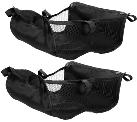 HONITANO Kinderwagen Organizer Großer Aufbewahrungskorb 2 Stück aus Oxford Stoff und Schwarz mit Einfachem Einbau Praktischer Unterkorb Multifunktional für Babysachen für Kinderwagen