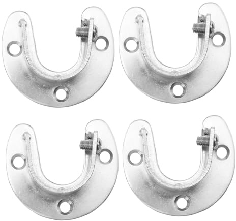 VALICLUD Wardrobe Closet Pole Base Edelstahl Schrankstangenhalter mit Schrauben Rostbeständig Verstärkt Einfache Montage Geeignet für Kleiderschränke Waschraum und Garderoben