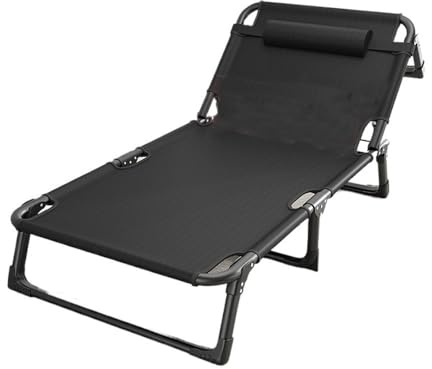 ZIUBMVDYC Klappbares Campingbett für Erwachsene, Tragbares Reiseklappbett for den Haushalt, einfaches Büro, Nickerchen for Erwachsene, Marschieren, kleines Bett im Freien(Black)
