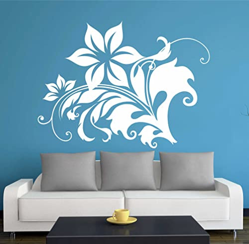 PEMA stickers muraux autocollants w312 Fleur Rose Vrille Arbre Usine 96x71cm,