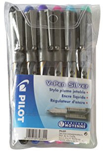 Pilot V-Pen Pro Einweg-Füllhalter, mittlere Spitze, sortiert