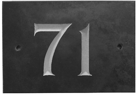 The House Nameplate Company Slate House Number, Charcoal Grey,Number 71
