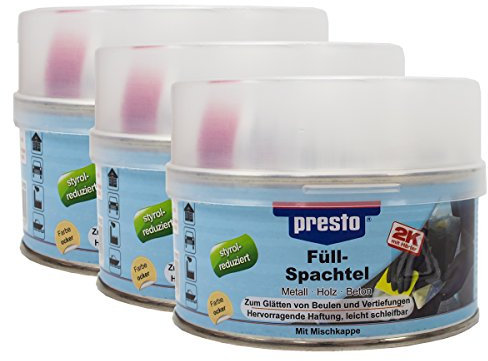 Presto 3X 833113 Füllspachtel Schleifbar Ocker Mit Härter 500 G