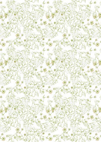 Frische Garten Tapete ivy in grün mit blühendem Efeu - Vlies Tapete Blumen - Klassische Natur Wanddeko - GMM Design Wandtapete für edle Wohnakzente (Höhe 3m Breite 46,5cm)