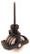 44mm Black Double Screw Cast Pulley with Nylon Wheel