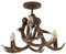 MiniSun | Intertwined Caribou Antler Design 3 Way Ceiling Light Fitting in a Natural Rustic Finish | Pendant Lights, Home Décor & Improvement Essential