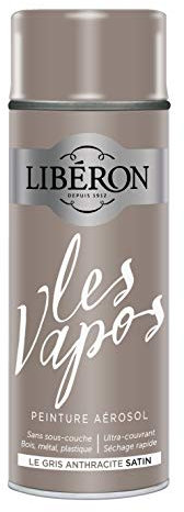 Libéron Peinture aérosol Les vapos, Le Gris Anthracite Satin, 400ML