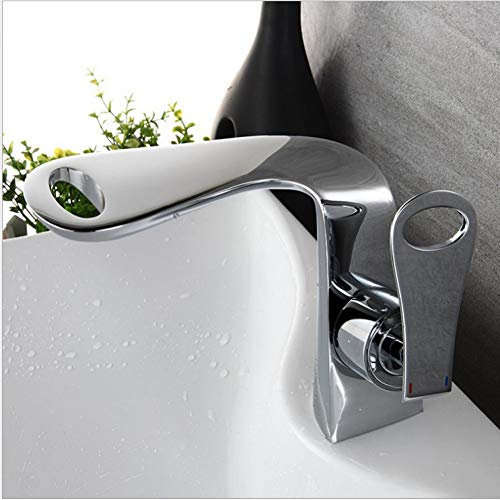 YHSGY Waschtischarmaturen Alle Kupfer Einlochmontage Heißen Und Kalten Waschbecken Wasserhahn Schwarz Antiken Lack Waschbecken Badezimmerschrank Wc Wasserfall Wasserhahn