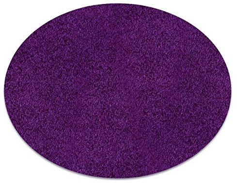 rugsx Einfarbiger Teppich Eton für Zimmer, Wohnzimmer, Schlafzimmer, Teppichboden Auslegware, violett lila, Verschiedene Größen, Kreis 170 cm