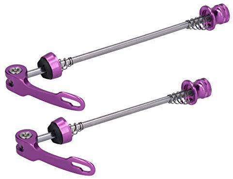 2 Pezzi Spiedini di Sgancio Rapido per Bici Tenditore Rapido Ruota Anteriore Posteriore Spiedo per Bici da Strada Accessori (Viola)