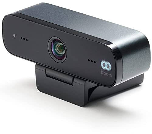 Zoom Certified, Boom MINI 1080P Full HD Webcam, USB Plug&Play, Dual Noise Canceling Mics, 4K Glass Lens, 90-Degree Wide Angle, Light Correction, Video Calling, Streaming, PC/Mac/Laptop/MacBook/Tablet