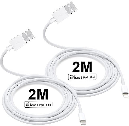 Caricabatterie per iPhone [certificato Apple MFi] 2 x 6FT Cavi da USB a Lightning Cavo di ricarica Trasferimento sincronizzazione dati Compatibile con iPhone13 12 11 Pro Max XS XR X 8 7 SE iPad
