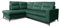 Robin Camel Ecksofa mit Schlaffunktion Bettkasten 5 Abnehmbare Rückenkissen Sofa L-Form Schlafsofa Freistehende Eckcouch Schlafcouch Wohnzimmermöbel Wohnlandschaft Flaschengrün Links