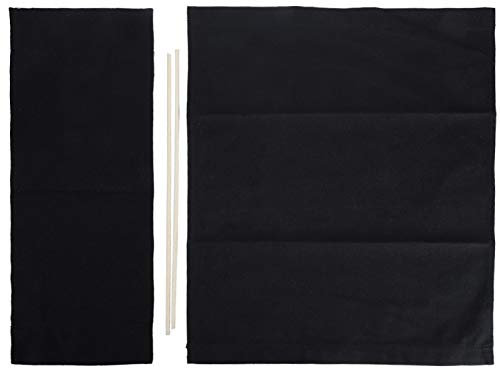 AYNEFY Ersatzbezug Leinwand, 1 Set Home Director Chair Canvas Ersatzsitzbezug Heimbedarf Möbelzubehör 52 cm x 42 cm + 52,5 cm x 19,5 cm(Schwarz)