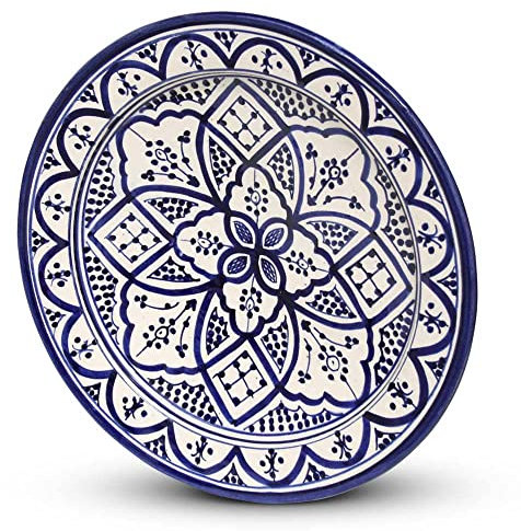Assiette Marocaine Bleu Nakhil Ø 35 cm x 5 cm | Safaary