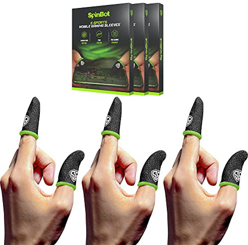 SpinBot Gaming Finger Sleeves, Super Conductive Carbon Fiber Thumb Sleeves | Sweat-absorbing, Durable & Breathable Finger Sleeves with Carry Case (Pack of 3 Pairs)