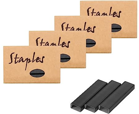 Heftklammern, 4 Stück, schwarz, staufrei, 26/6 Standard, 0,6 cm, insgesamt 4000 Stück