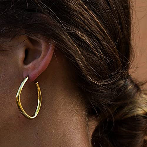 Atentuyi Goldene Creolen Offene Creolen Huggie Ohrringe Geometrische Große Ohrringe Offene Kreisohrringe Quadratische Ohrringe Schmuck für Frauen und Mädchen