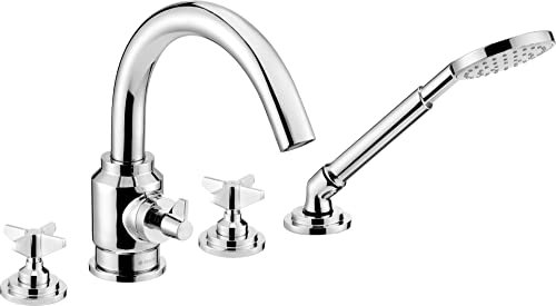 Deante BQT_014D TEMISTO Robinet Bain 4 Trous avec Set de Douche, Chrome