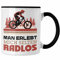 Trendation - Mountainbiker Tasse Geschenk Spruch Männer Man Erlebt Mich Selten Radlos (Schwarz)