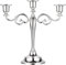Candeliere Candelabro 3 braccia candele Centrotavolo metallo (ARGENTO)