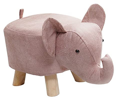 MagiDeal Banc d'éléphant, Tabouret en Bois pour Enfants Multifonctionnel en Bois de Dessin Animé Repose-Pieds d'animaux Portables Tabouret Ottoman pour Salle, Rose