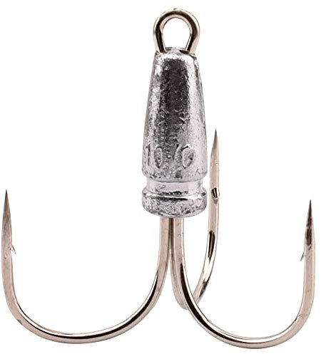 4 Pcs Snagging Hooks Snagging Weighted Treble Hooks (6/0, 8/0, 10/0, 12/0, 14/0,16/0) (10/0-4pcs)