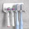 OETAMS Porte Brosse à Dents Mural, Porte Brosse à Dents électrique Salle de Bain sans Perçage, Acier Inoxydable Support Brossette, Porte Brosse à Dents pour 4 Têtes de Brosse à Dents