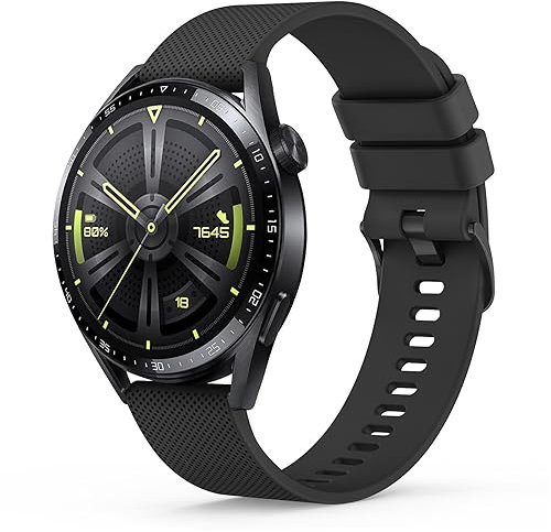 Wanme Armband für Huawei Watch GT 3 46mm Armband/GT 4 46mm/ GT 3 Pro 46mm / GT 4 Pro Herren Damen, 22mm Silikon Armbänder Classic Sport Ersatz Uhrenarmband für Huawei Watch GT 2 46mm/GT 2 Pro/GT 2e