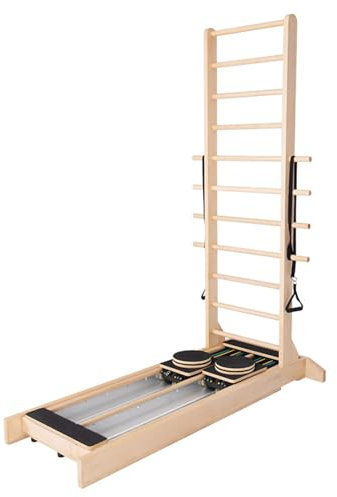 ZALIX Imported White Maple Sliding Ladder Bed, Yoga Fitness Exercise Equipment, Personal Training Pilates Core Two-Way Slide Rail Stretching Bed,A
