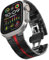 KADES Edelstahl Armband für Apple Watch - Metall Glieder Ersatzarmband für Ultra 2, Series 10, SE/6/5/4, 3/2/1 - Schwarz/Rot
