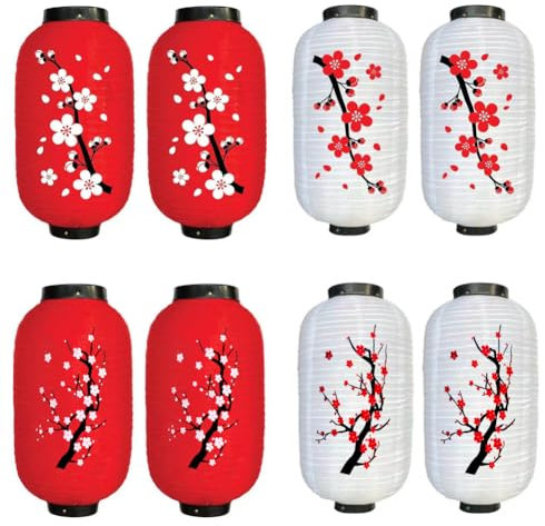 2 Stücke Papier Japanische Laterne Zum Aufhängen Garten Chinesische Lampions Papierlaterne Dekorativ Wasserdicht Laternen Für Sushi Grill Bar Restaurant Sashimi Hängende Lampen Dekoration (8 Pcs)