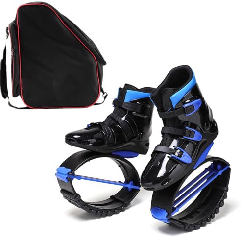 PPGE Home Känguru-Sprung mit Aufbewahrungstasche, Schuhe, Bounce Moon Schuhe, Übung, Fitnessstiefel, Springer, Damen, Herren, Erwachsene, L 36–38 EU (Farbe: Schwarz + Weiß, Größe: L)