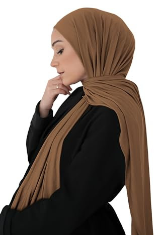 Al Yazma Cotton Jersey Hijab - Taupe - Fresia Scarf (Taupe)