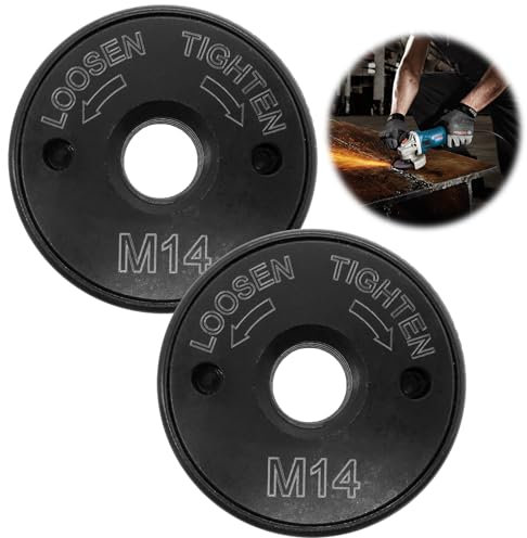 Schnellspannmutter für Winkelschleifer 2 Stück Winkelschleifer Schnellspannmutter M14 Schnellspannmutter für AEG, Black & Decker, Dewalt, Flex, Hitachi, Metabo, Makita, usw. (Schwarz)