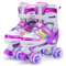 Kinder Rollschuhe für Mädchen Jungen Verstellbare, 8 Light Up Räder Quad Skates für Mädchen Jungen Kleinkind Anfänger Innen und Outdoor (Violett, S (EU28-32))