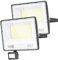 YIQIBRO Security Lights Outdoor Motion Sensor 100W 2 Pack - 10000LM LED Security Lights with Motion Sensor Mains Powered IP67 Waterproof, 7000K PIR Floodlight for Garden/Yard/Patio