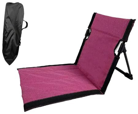 Harilla Strandsitzkissen, Strand Klappstuhlpolster, Bleacher Kissen, Sitzpolster mit Tragetasche, Camping Zubehör, Bodenstuhl mit Rückenstütze für Garten, Pitaya farbe39x40x38 cm